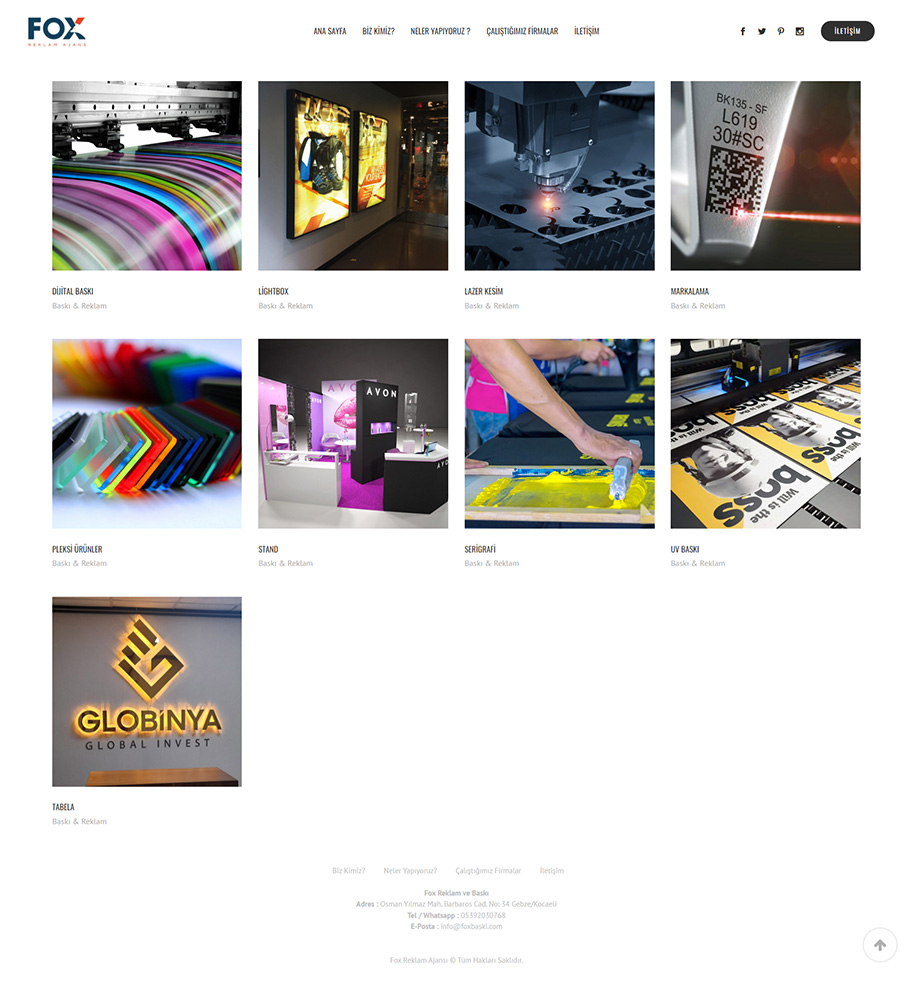 Fox Baskı Web Tasarım Projesi